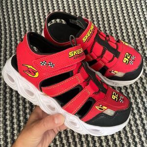 Skechers S-Lights: Thermo-Flash - Hydro-Flare red light up sandal kids size 2